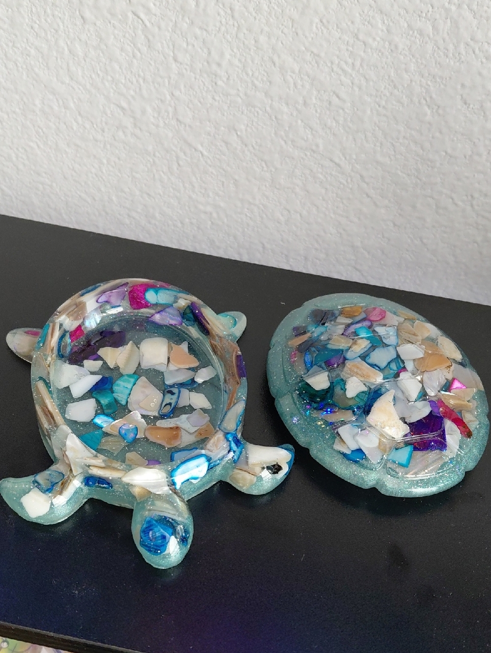 Handmade  Turtle Shell Trinket Box - Picture 2 of 4